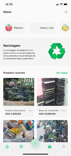 Android application RECICLA - Resíduos screenshort