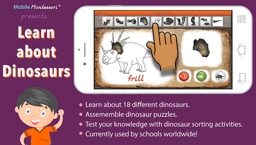 Android application Dinosaurs! - Montessori Paleon screenshort