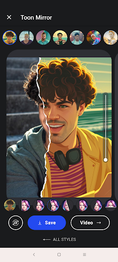 Screenshot of ToonMe photo cartoon maker