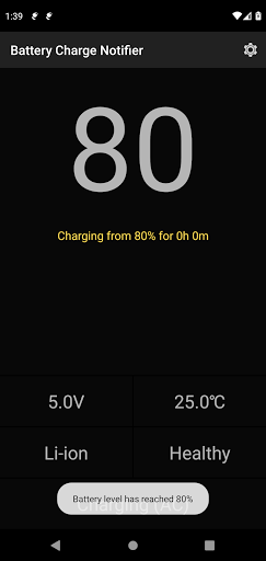 Battery Charge Notifier Screen 3