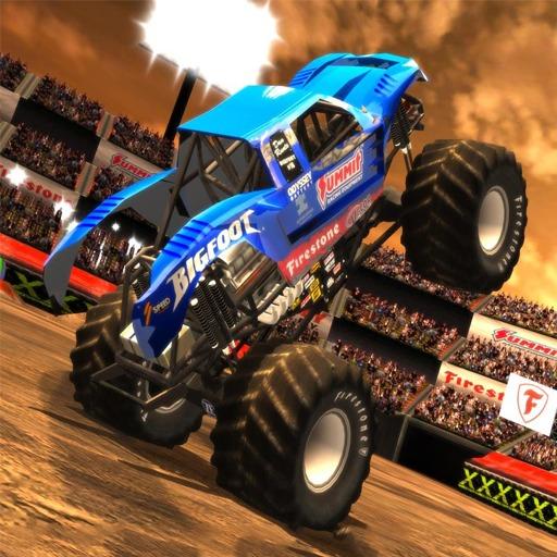 Giant Car Crusher Monster Truck Stunts Kids Game