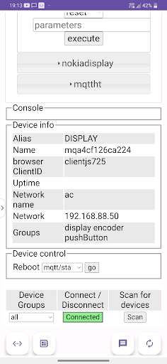 ESP32 mqHome Admin Screen 2