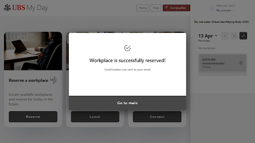 UBS My Day Screen 2