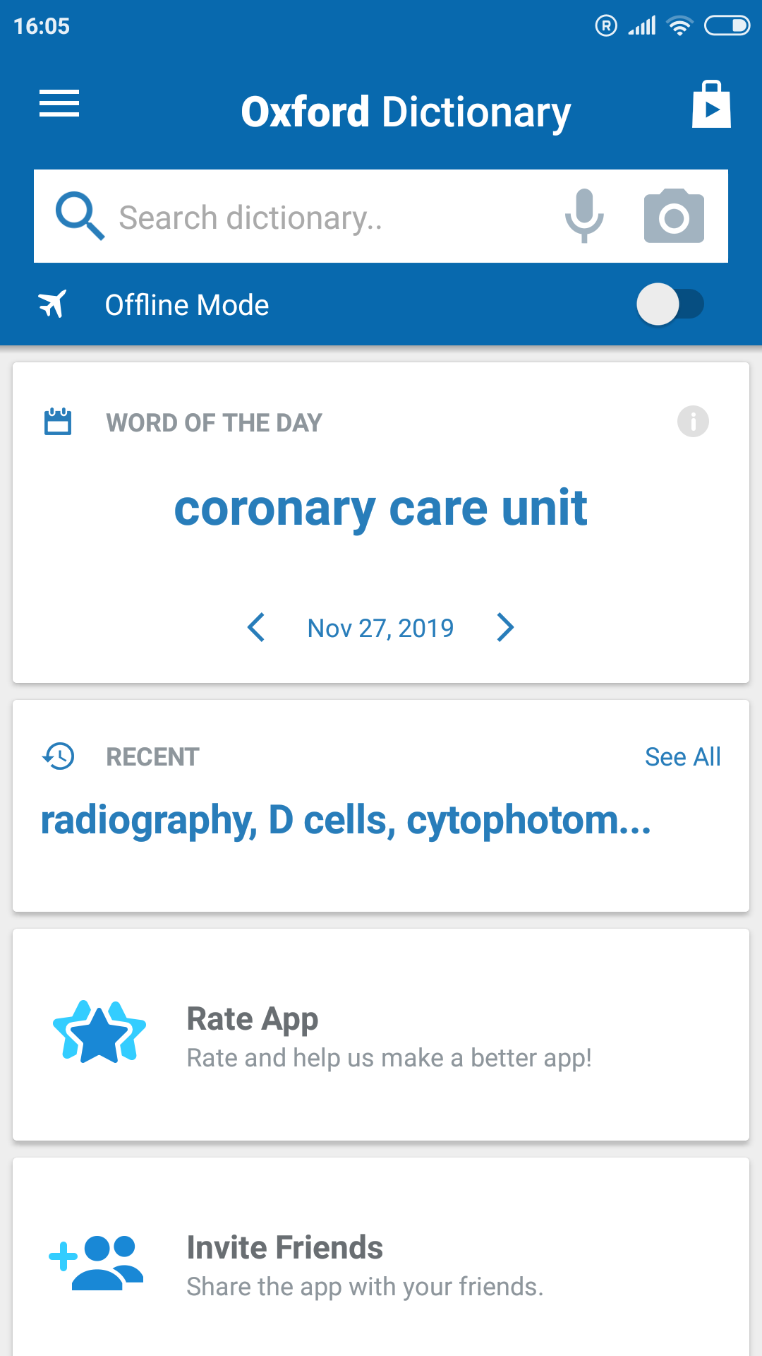 Android application Oxford Medical Dictionary screenshort