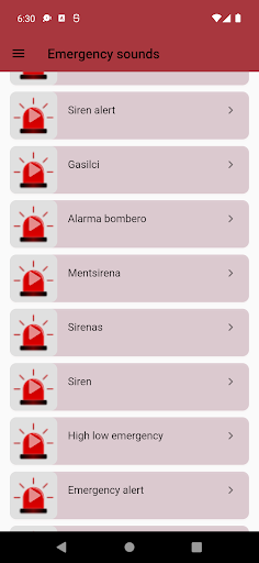Android application Emergency sound ringtone screenshort