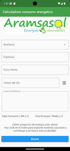 Aramsasol App Screen 2