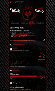 Schwarzer Armee-Rubin - Screenshot des Symbolpakets