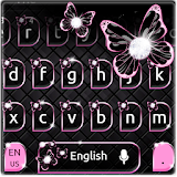 Black Pink Butterfly Keyboard Theme icon
