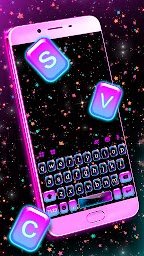 Glitter Star Sky Keyboard Background