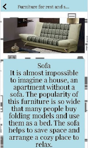 Classification of furniture Screen 2