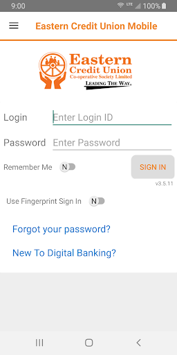 Android application Eastern Credit Union Online/Mo screenshort