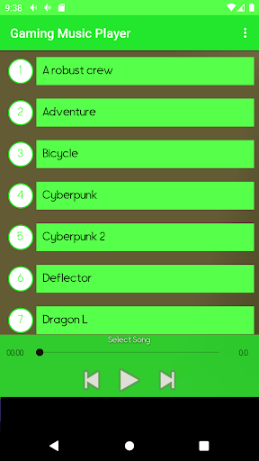 Android application Gaming Music Player screenshort