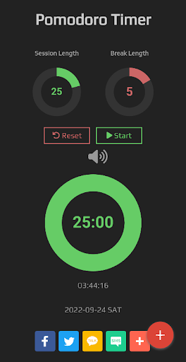 Android application pomodoro timer screenshort