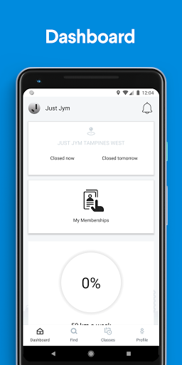 Android application Just Jym screenshort