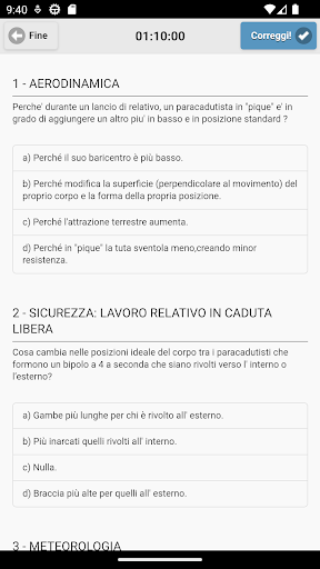 Quiz Paracadutismo Screen 3