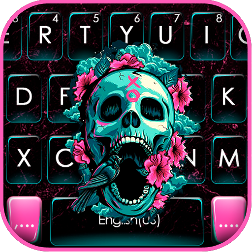 Roses Floral Skull Keyboard Th  Icon