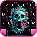 Roses Floral Skull Keyboard Theme Apk