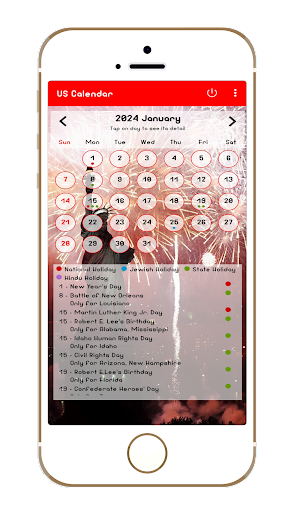 USA Calendar Screen 3