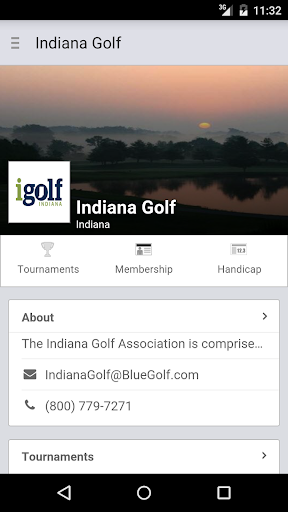 Android application Indiana Golf screenshort