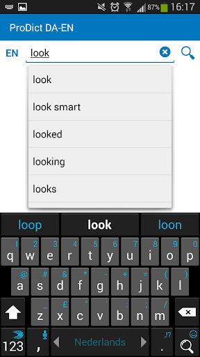 Android application Danish - English dictionary screenshort