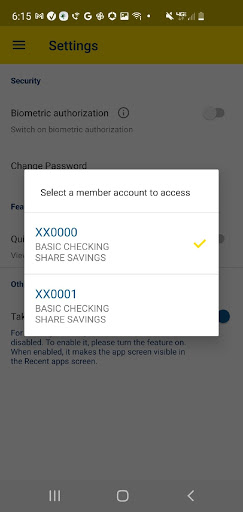 UMCU Mobile Banking Screen 2