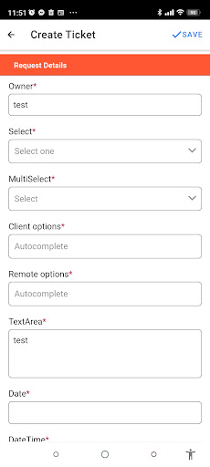 Android application Network Workflow Management screenshort