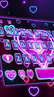 screenshot of Neon 3d Heart Keyboard Theme