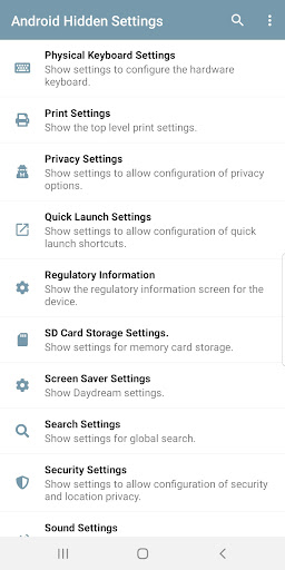 Android Hidden Settings