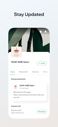 Android application WABI SABI Salon screenshort