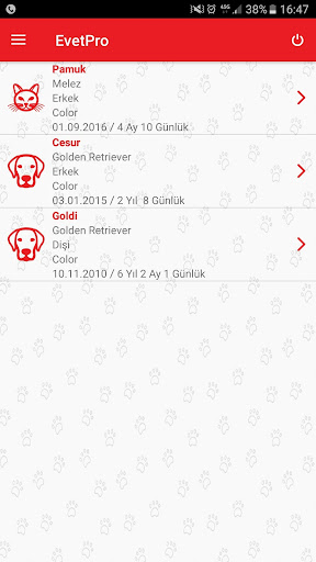 Android application Evet Pro screenshort