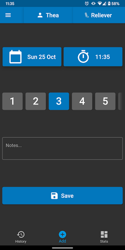 Android application Asthma Inhaler Diary screenshort