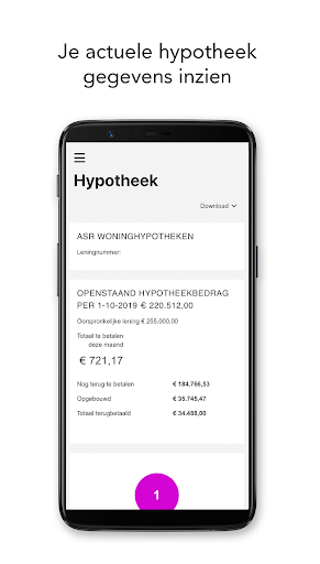 Android application MijnHypotheek van a.s.r. screenshort