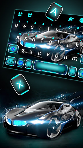 Black Sports Car Keyboard Back Screen 2