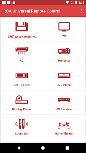 Android application RCA Universal Remote screenshort