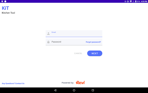 Android application Revi Kitchen Display screenshort