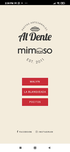 Android application Mimoso & Al Dente screenshort