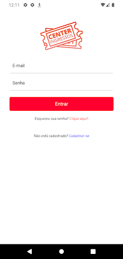 Android application Center Ingressos Vendas screenshort