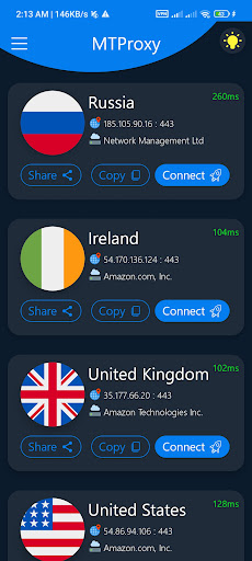 MTProxy - Proxy For Telegram Screen 2