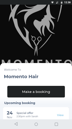 Android application Momento Hair screenshort