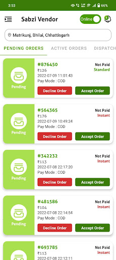 Sabzi - for vendors Screen 2