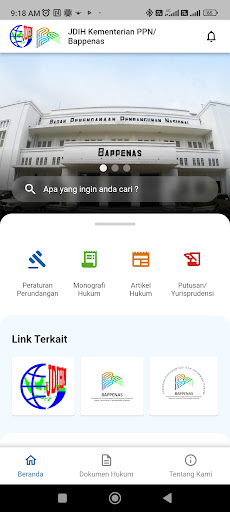 Android application JDIH Kementerian PPN/Bappenas screenshort