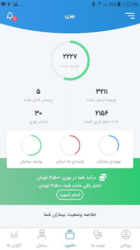 Android application بهزی درمانگر - Behzee Pros screenshort