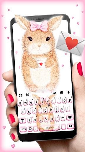 Cute Bunny Keyboard Theme Screen 2