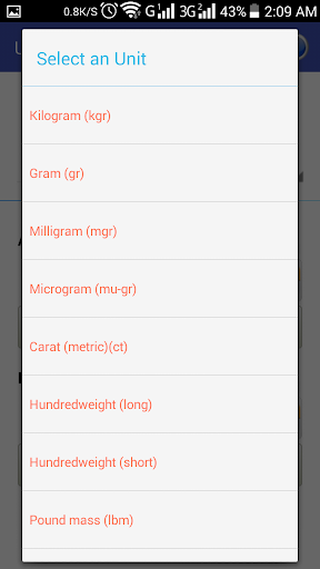 Unit Converter Screen 3