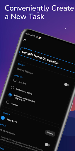 Android application Ratiba - Manage School Events screenshort