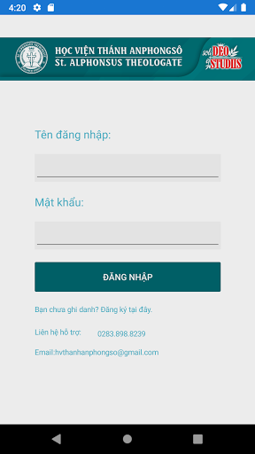 Android application Học viện Anphongsô screenshort