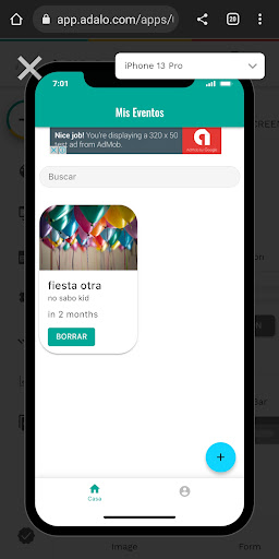 Android application Planifica tu Evento screenshort