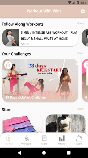 Android application Workout With Wint screenshort