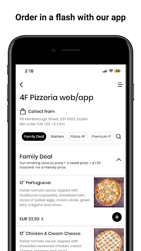 Android application 4F Pizzeria Ireland screenshort