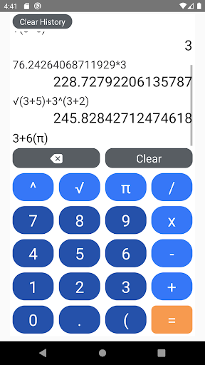 Android application Multi Line Calculator screenshort